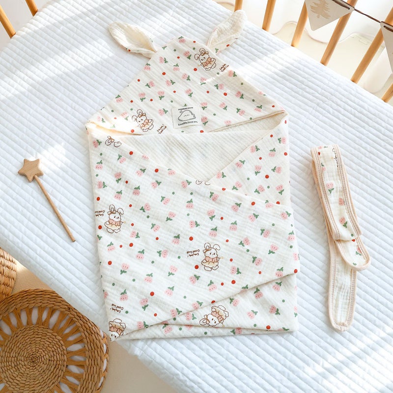 Cotton Gauze Cushion Cotton Newborn Baby Package Baby Supplies Bath Towel Hooded Newborn Package - Image 1